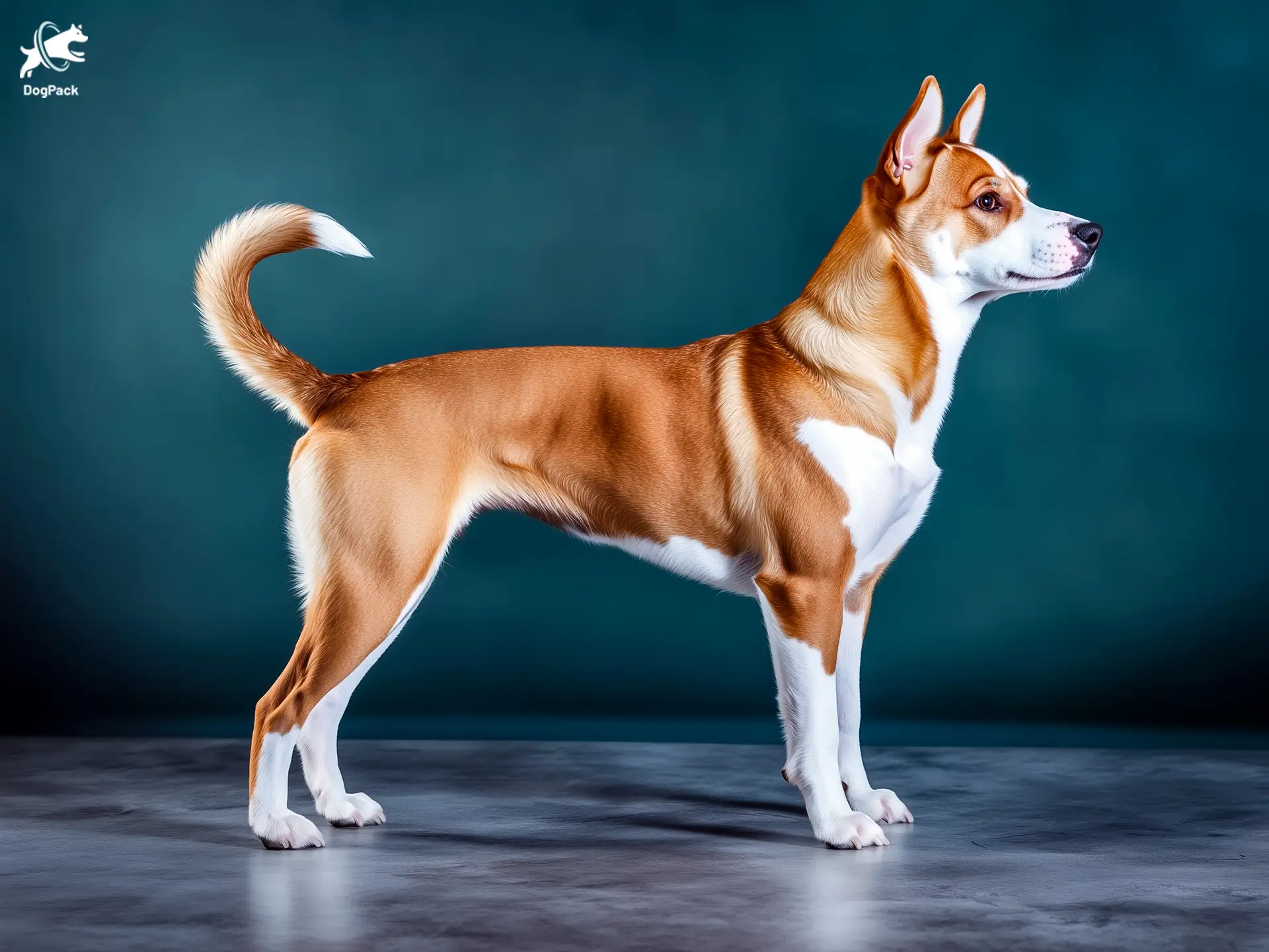 Askal (Aspin) Dog breed full body view standing against green background