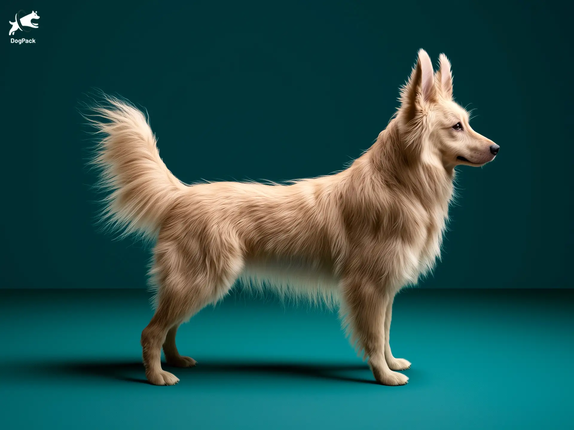 Chiribaya Shepherd dog breed full body view standing against green background