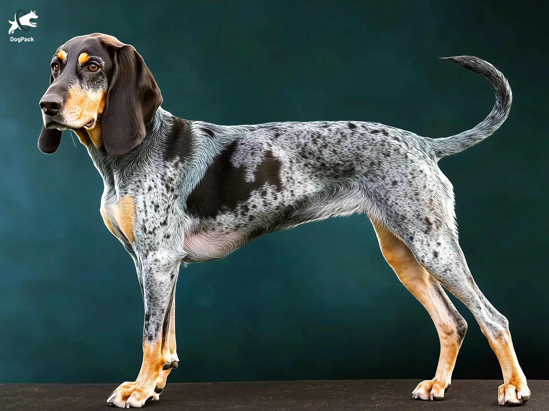 Great Gascony Blue (Grand Bleu de Gascogne) posing in a studio