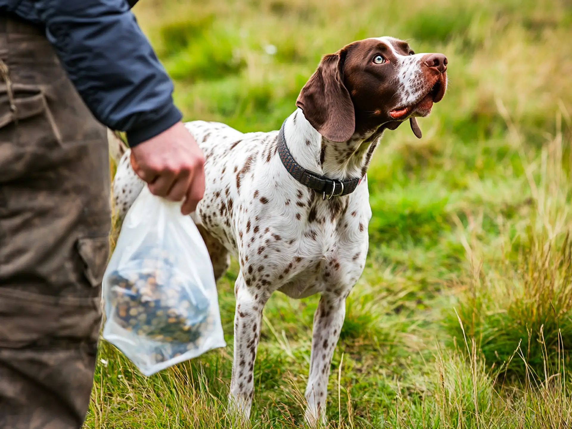 A trainer leading a dog in a scent training exercise, illustrating key techniques for harnessing a strong sense of smell