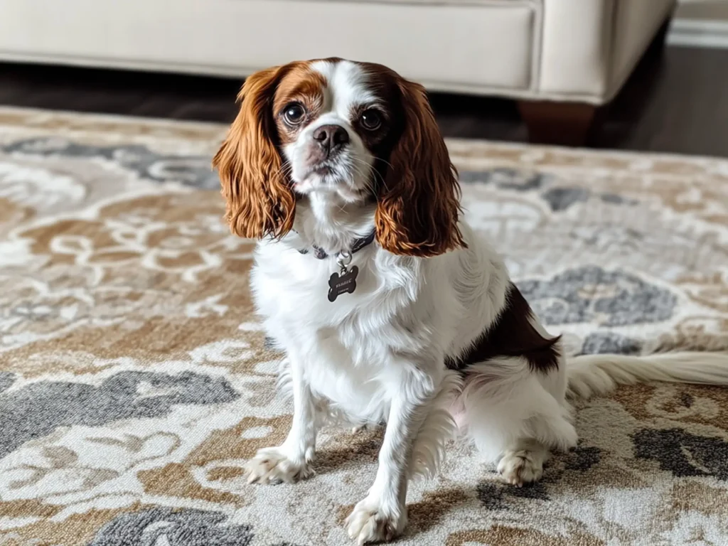 A calm Cavalier King Charles Spaniel with a silky coat, showcasing an affectionate breed suited for beginners