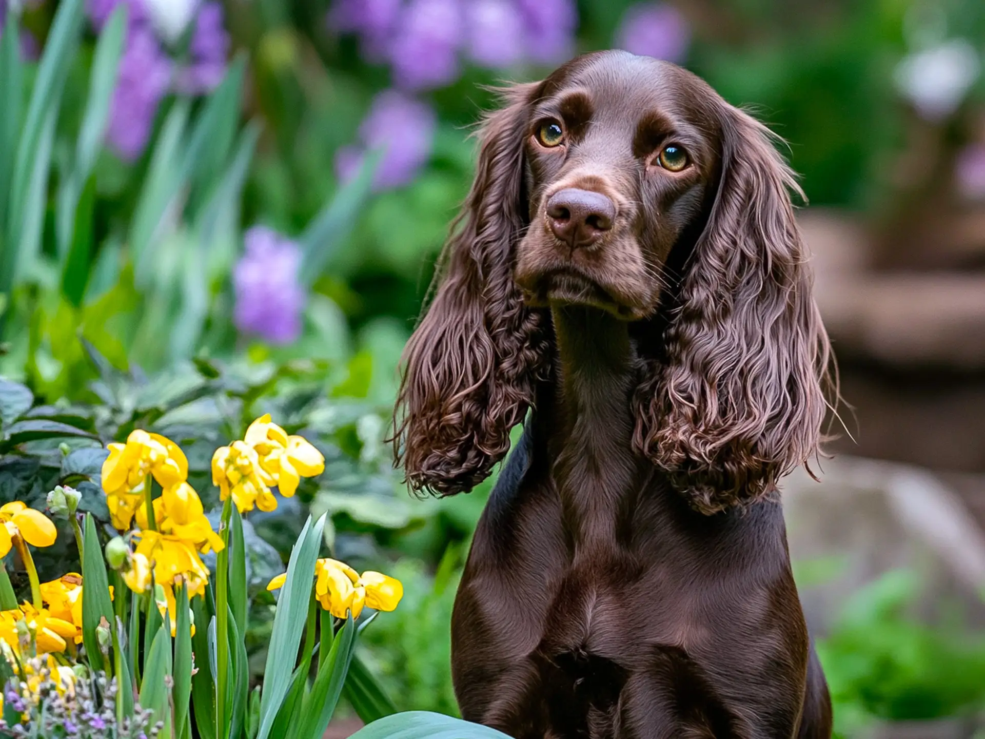 A gentle Cocker Spaniel with long ears, showcasing an ideal family-friendly dog for beginners