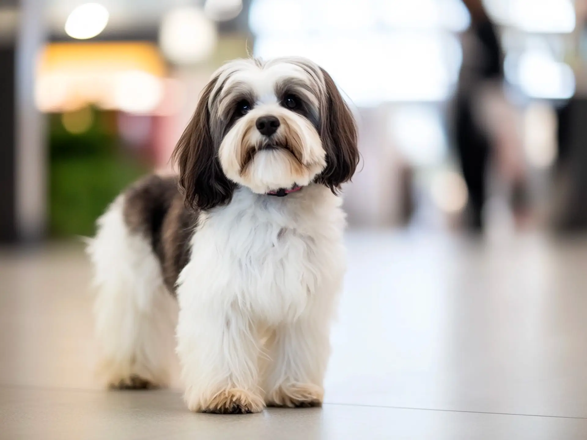 A cheerful Havanese dog with a silky coat, showing a companion breed recommended for first-time owners