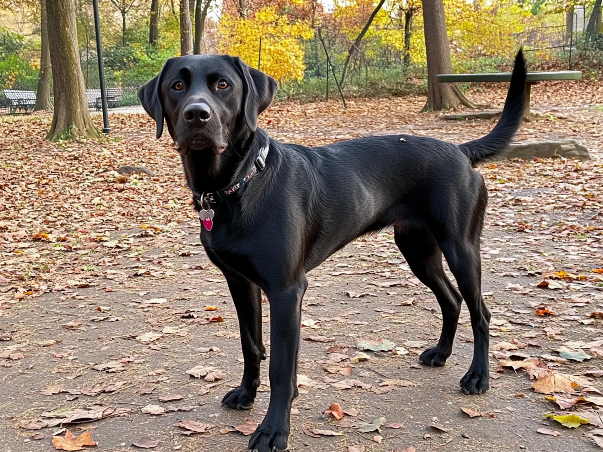 A happy Labrador Retriever standing on grass, representing an easy-to-train breed for first-time owners