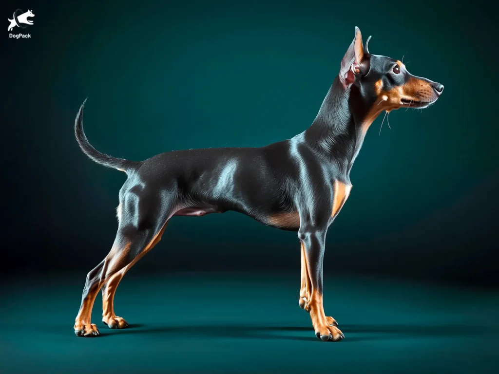 Majorca Ratter (Ca Rater Mallorquí) Dog breed full body view standing against green background